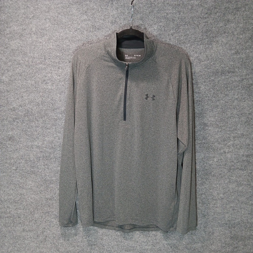 Under Armour Mens XL Gray Half Zip Lightweight Golf Loose Sweatshirt Sweater